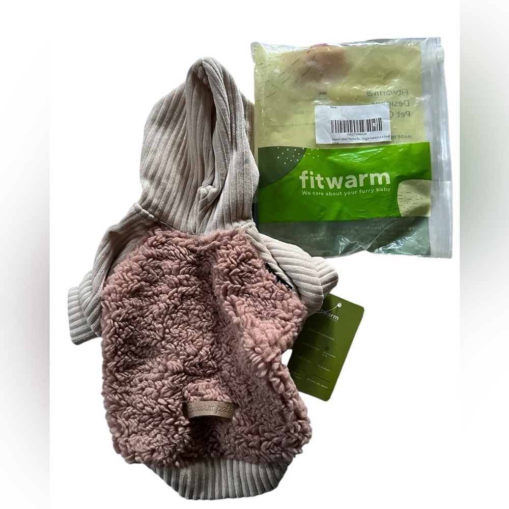 Fit warm pink dog hoodie sz XS